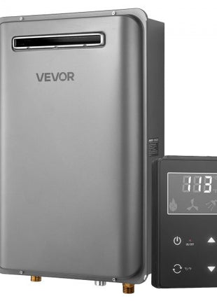 Propane Tankless Water Heater, 5.3Gal Outdoor 120000 BTU Instant Hot Water Heater, Smart Temperature Control & 3/4 inch NPT Interface& Multiple Security Protections for Whole House, Silver Gray