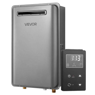 Propane Tankless Water Heater, 5.3Gal Outdoor 120000 BTU Instant Hot Water Heater, Smart Temperature Control & 3/4 inch NPT Interface& Multiple Security Protections for Whole House, Silver Gray