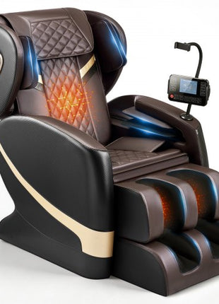 Massage Chair, Zero Gravity Full Body Massage Chair with 10-Point Rollers, 5 Automatic Modes, 8 Airbags, Waist & Leg Heating, Bluetooth Speaker, Touchscreen Control, for Home and Office Use
