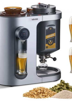 Automatic Home Beer Brewer, 3.43 Gal All-in-One Home Brew Machine, 1500W Power Electric Beer Maker Machine with Mash Boil Device, 304 Stainless Steel Inner Tank, Auto Temp & Pressure Control
