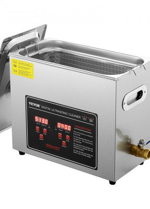 Ultrasonic Cleaner with Digital Timer & Heater, Professional Ultra Sonic Jewelry Cleaner, Stainless Steel Heated Cleaning Machine for Glasses Watch Rings Small Parts Circuit Board (6L)