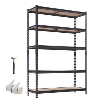 Storage Shelves, 5-Tier Adjustable, 2000 lbs Capacity, Heavy Duty Garage Storage Shelving Unit, Metal Utility Rack Shelf, for Garage Warehouse Basement Kitchen, 48.35" W x 18.07" D x 71.38" H