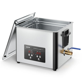 15L Ultrasonic Cleaner, Professional Ultrasonic Cleaner Machine with Cleaning Basket & Digital Display, 240W Stainless Steel 40kHz Industrial Cleaning Machine for Parts, Carburetors, Instruments