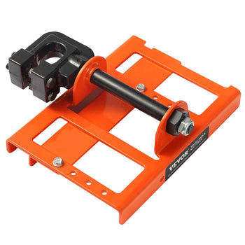 Heavy-duty orange steel pipe bender with black clamp, ideal for efficient bending and shaping tasks in workshops.