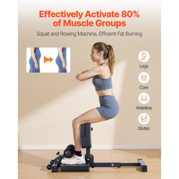 Sissy Squat Machine, Multi-Function Deep Sissy Squat Bench for Leg Muscle Training, Easy Setup & Foldable Core Waistline & Glute Workout Equipment, Leg Exercise Machine for Home Gym, Black