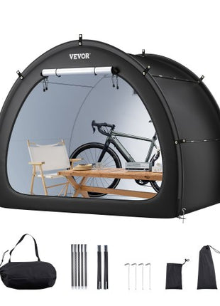 Bike Storage Tent, 4 to 5 Bikes, Outdoor Spacious Bike Storage Tent with Ventilated Window, Waterproof Fan-Shaped Bike Tent with High Strength Fiberglass & Dual Zippers, Fit for Bicycle