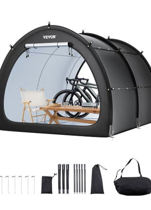 Bike Storage Tent, 5+ Bikes, Outdoor Spacious Bike Storage Tent with Ventilated Window, Waterproof Fan-Shaped Bike Tent with High Strength Fiberglass & Dual Zippers, Fit for Bicycle
