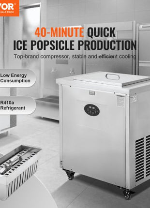 Commercial Popsicle Machine, Single Mould Set - 40 PCS Ice Pops Making Machine, Stainless Steel Commercial Ice Lolly Maker, Ice Sticks Popsicle Machine for Bar, Cafes, Milktea Stores