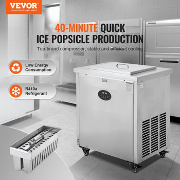 Commercial Popsicle Machine, Single Mould Set - 40 PCS Ice Pops Making Machine, Stainless Steel Commercial Ice Lolly Maker, Ice Sticks Popsicle Machine for Bar, Cafes, Milktea Stores
