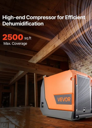 180 Pints Commercial Dehumidifier with Pump/Drain Hoses, Portable Crawl Space Dehumidifiers for Basement Storage Room Industrial Grade, Auto Defrost, Heavy-duty LLDPE,Foldable Handle