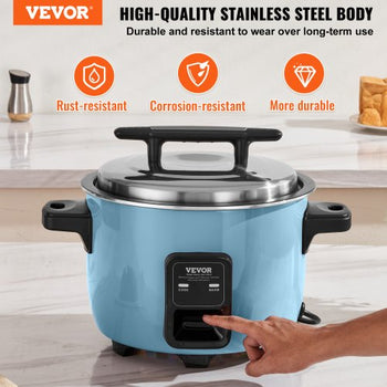 Commercial Rice Cooker, 60-Cup Rice Cooker, 13.74 Qt / 13 Liter Large Rice Cooker and Warmer with Nonstick Inner Pot, Fast Cooking and 24-Hour Keep Warm, with Rice Cup and Paddle, for Restaurant