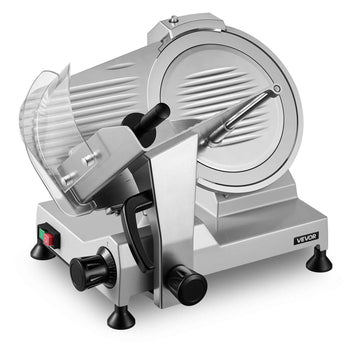 Commercial Meat Slicer, 320W Electric Deli Food Slicer with 12" Carbon Steel Blade, Built-In Sharpener & 0-0.6" Adjustable Thickness for Frozen Meat, Ham, Baguett, Steak, UL Approved