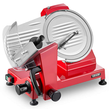 Commercial Meat Slicer 340W Electric Deli Food Slicer 10 inch Blade, 350-400RPM Electric Food Slicer, Carbon Steel Blade Meat Slicer, 0-0.47 inch Adjustable Thickness for Commercial and Home Use