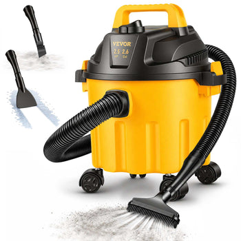 Wet Dry Vac, 2.6 Gallon, 2.5 Peak HP, 3 in 1 Portable Shop Vacuum with Blowing Function, Attachments Storage, Perfect for Cleaning Floor, Upholstery, Gap, Car, Black/Yellow, ETL Listed
