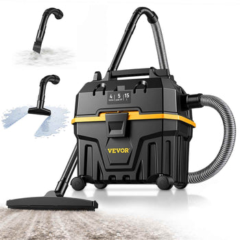 Wet Dry Vac, 4 Gallon, 5 Peak HP, 3 in 1 Shop Vacuum with Blowing Function Portable Attachments to Clean Floor, Upholstery, Gap, Car, ETL Listed, Black/Yellow