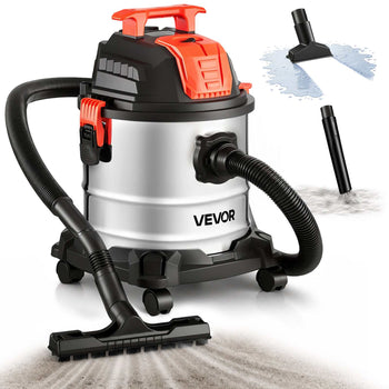 Shop Vac, 5.8 Gallon Wet Dry Shop Vacuum, 4 Peak HP with One-Button Self-Cleaning, Dual-Filter, 900W Input Power, 1.25in x 7ft Hose, 9.8ft Cord, Metal Tank for Jobsite, Workshop, Garage, Home