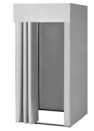 Fitting Room, Dressing Room with Thick Polyester Curtains, Privacy Space with Shading Curtain and a Hook, for Boutique, Mall, Tailor's Store & Outdoor 39 x 39 x 78 in (Black and Gray-White)