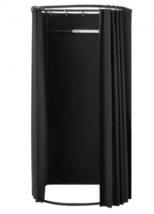Fitting Room, Portable Dressing Room with Thick Polyester Curtains, Privacy Space with Shading Curtain and a Hook, for Boutique, Mall, Tailor's Store & Outdoor Activity 39 x 37 x 79 in (Black)
