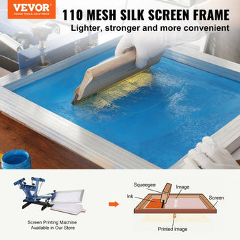 Screen Printing Kit, 6 Pieces Aluminum Silk Screen Printing Frames, 20x24inch Silk Screen Printing Frame with 110 Count Mesh, High Tension Nylon Mesh and Sealing Tape for T-shirts DIY Printing