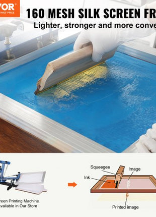 Screen Printing Kit, 6 Pieces Aluminum Silk Screen Printing Frames, 18x20inch Silk Screen Printing Frame with 160 Count Mesh, High Tension Nylon Mesh and Sealing Tape for T-shirts DIY Printing