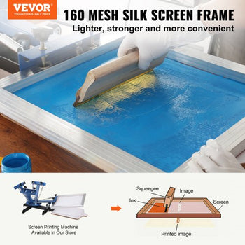 Screen Printing Kit, 6 Pieces Aluminum Silk Screen Printing Frames, 18x20inch Silk Screen Printing Frame with 160 Count Mesh, High Tension Nylon Mesh and Sealing Tape for T-shirts DIY Printing
