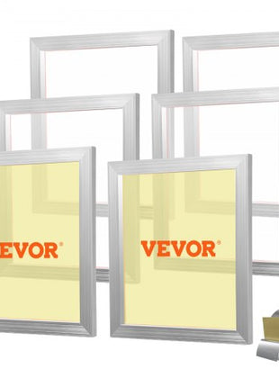 Screen Printing Kit, 6 Pieces Aluminum Silk Screen Printing Frames, 18x20inch Silk Screen Printing Frame with 160 Count Mesh, High Tension Nylon Mesh and Sealing Tape for T-shirts DIY Printing