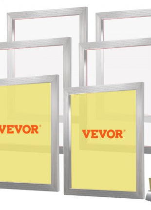 Screen Printing Kit, 6 Pieces Aluminum Silk Screen Printing Frames, 20x24inch Silk Screen Printing Frame with 160 Count Mesh, High Tension Nylon Mesh and Sealing Tape for T-shirts DIY Printing
