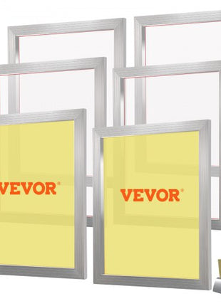 Screen Printing Kit, 6 Pieces Aluminum Silk Screen Printing Frames, 20x24inch Silk Screen Printing Frame with 305 Count Mesh, High Tension Nylon Mesh and Sealing Tape for T-Shirts DIY Printing