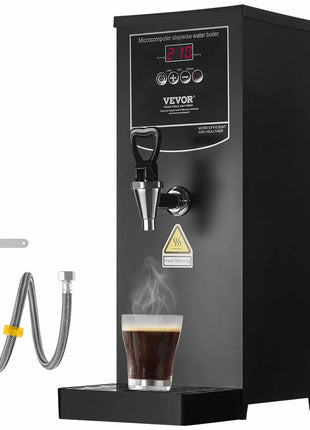 Commercial Water Boiler, Electric Hot Water Dispenser with 316 Stainless Steel Heating Tube, 1500W Step-by-step Fast Heating 50L per Hour Hot Water Boiler, for Coffee Tea Restaurant Office
