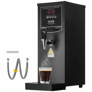 Commercial Water Boiler, Electric Hot Water Dispenser with 316 Stainless Steel Heating Tube, 1500W Step-by-step Fast Heating 50L per Hour Hot Water Boiler, for Coffee Tea Restaurant Office