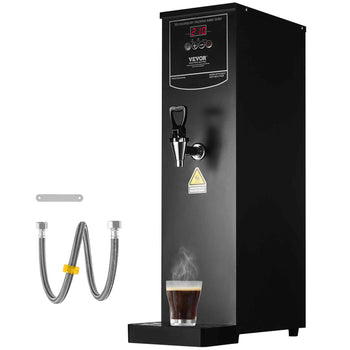 Commercial Water Boiler, Electric Hot Water Dispenser with 316 Stainless Steel Heating Tube, 1500W Step-by-step Fast Heating 50L per Hour Hot Water Boiler, for Coffee Tea Restaurant Office