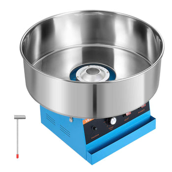 Cotton Candy Machine Commercial 1000W Electric Candy Floss Maker Blue, Ideal for Home, Carnival, Birthday, Family Party, Easy Use with 20.5 in Stainless Steel Bowl, Storage Tray and Sugar Scoop