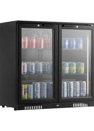 Beverage Refrigerator Cooler, 246 Can Beverage Fridge, Soda Beer Fridge with Glass Doors, Adjustable Shelves, Digital Temperature Control, Built-in or Freestanding Fridge for Restaurant & Bar