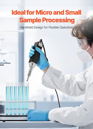 Portable Ultrasonic Homogenizer, 0.3 in Titanium Alloy Probe, 30KHz Ultrasonic Frequency, 50-300ml Capacity, Handheld and Desktop Dual Use, Sonicator Processor Cell Disruptor Mixer with Stand