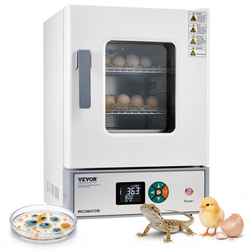 Laboratory Incubator 5.3 Gal / 20 L with Adjustable Air Circulation, For Petri Dishes, Room Temp+41℉ to 158℉ PID Temperature Control, Microbiological Lab Incubator, Digital Panel, Glass Door