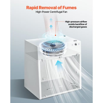 Ducted Fume Hood, 23.62 x 31.69 x 27.56 inch Working Area, Lab Fume Hood with LED Light and G1 Pre-Filter, Exhaust Equipment for Laboratory Fume Control and Pharmaceutical Compounding, White