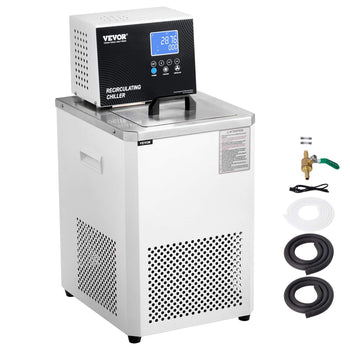 Laboratory Chiller Circulator, 6L Chiller Lab Low Temperature Cooling Liquid, 23°F-212°F Circulator Pump Chiller, LCD Display, 304 Stainless Steel Water Bath Recirculating Water Cooling Chiller
