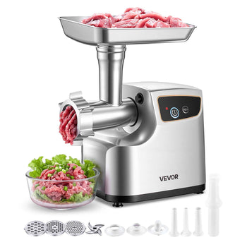 Electric Meat Grinder, 5 Lbs/Min Capacity, #8 Meat Mincer with 3 Grinding Plates, 3 Sausage Stuffing Tubes & Kubbe Kit, 700W/0.77HP Sausage Stuffer Maker for Home Kitchens, ETL Listed