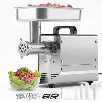 Commercial Meat Grinder, 5 Lbs/Min Capacity, #5 Electric Meat Mincer with 3 Plates, 3 Sausage Stuffing Tubes, 350W/0.5HP Stainless Steel Sausage Maker for Home Kitchens & Restaurants, ETL Listed
