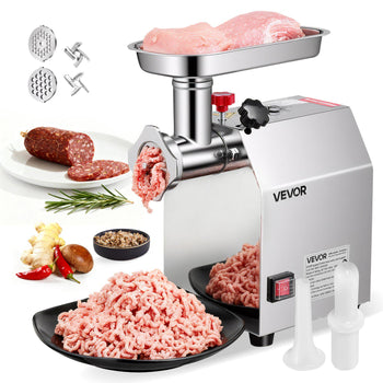 Commercial Electric Meat Grinder, 5 lbs/min Capacity, #8 Industrial Meat Mincer with 2 Stainless Steel Blades, 2 Grinding Plates, 600W Heavy-Duty Sausage Maker Stuffer, for Kitchen, Restaurant