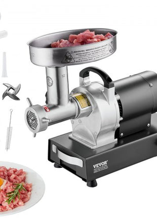 Meat Grinder, 9 Lbs/Min Capacity Electric Meat Grinders with Blade, Grinding Plate, Sausage Maker, Stainless Steel Commercial Meat Mincer for Kitchen Restaurant Butcher Store