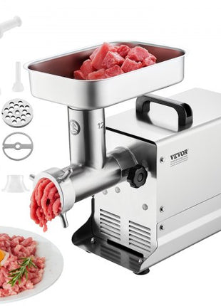 Meat Grinder, 11 Lbs/Min Capacity Electric Meat Grinders with Blade, Grinding Plate, Sausage Maker, Stainless Steel Commercial Meat Mincer for Kitchen Restaurant Butcher Store