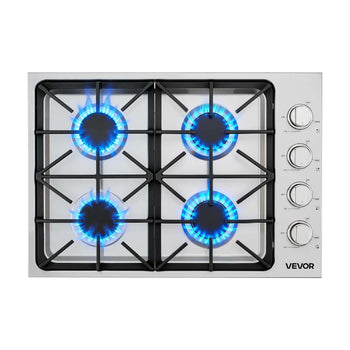 Gas Cooktop, 30 inch 4 Burners Gas Stove Top, Max 48000BTU Built-in Stainless Steel Stove Top LPG/NG Convertible Dual Fuel Cooktop Stoves with Sealed Burner for Sear, Stew, Boil, Stir-Fry
