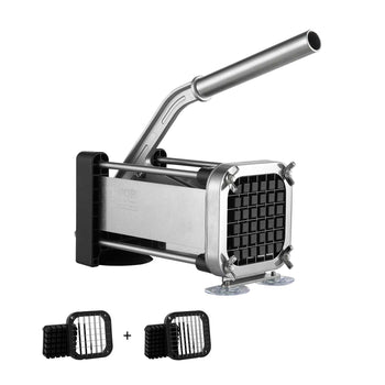 French Fry Cutter, Potato Slicer with 1/2-Inch and 3/8-Inch Stainless Steel Blades, Manual Potato Cutter Chopper with Suction Cups, Great for Potato, French Fries, Cucumber, Vegetables, Carrot