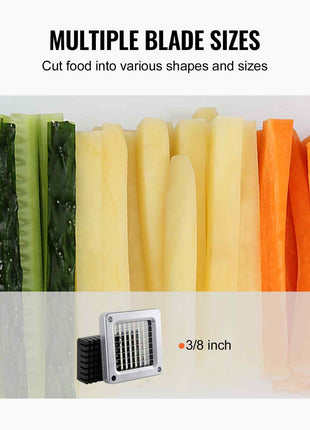 French Fry Cutter, Potato Slicer with 3/8-Inch Stainless Steel Blade, Manual Potato Cutter Chopper with Suction Cups, Great for Potato, French Fries, Cucumber, Vegetables, Carrot
