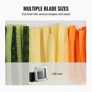 French Fry Cutter, Potato Slicer with 3/8-Inch Stainless Steel Blade, Manual Potato Cutter Chopper with Suction Cups, Great for Potato, French Fries, Cucumber, Vegetables, Carrot
