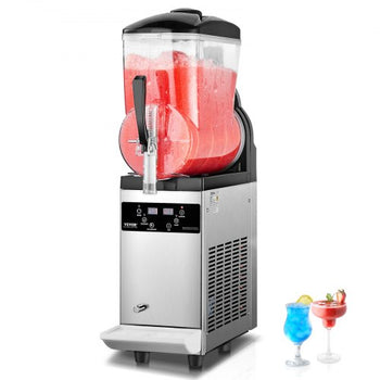Commercial Slushy Machine, 12L Single Tank Frozen Drink Machine, 48 Cups Stainless Steel Margarita Smoothie Frozen Drink Maker, Slushie Maker for Home Party Restaurants Cafe Bars