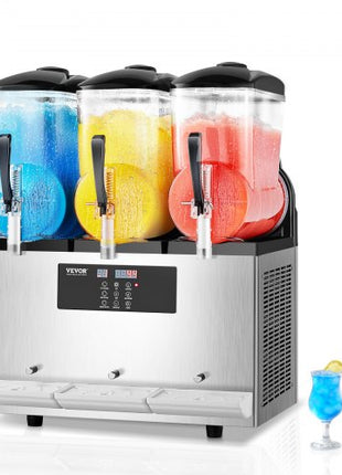 Commercial Slushy Machine, 12Lx3 Triple Tank Frozen Drink Machine, 144 Cups Stainless Steel Margarita Smoothie Frozen Drink Maker, Slushie Maker for Home Party Restaurants Cafe Bars