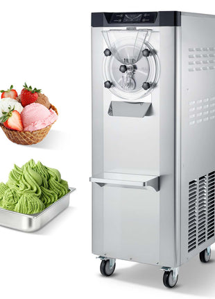 Commercial Hard Ice Cream Machine, 2400W 3.17 to 5.28 Gallons per Hour, Gelato Hard Serve Ice Cream Maker with 10L 304 Stainless Steel Cylinder, Auto Clean LED Panel for Snack Bar Restaurants
