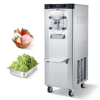 Commercial Hard Ice Cream Machine, 2400W 3.17 to 5.28 Gallons per Hour, Gelato Hard Serve Ice Cream Maker with 10L 304 Stainless Steel Cylinder, Auto Clean LED Panel for Snack Bar Restaurants